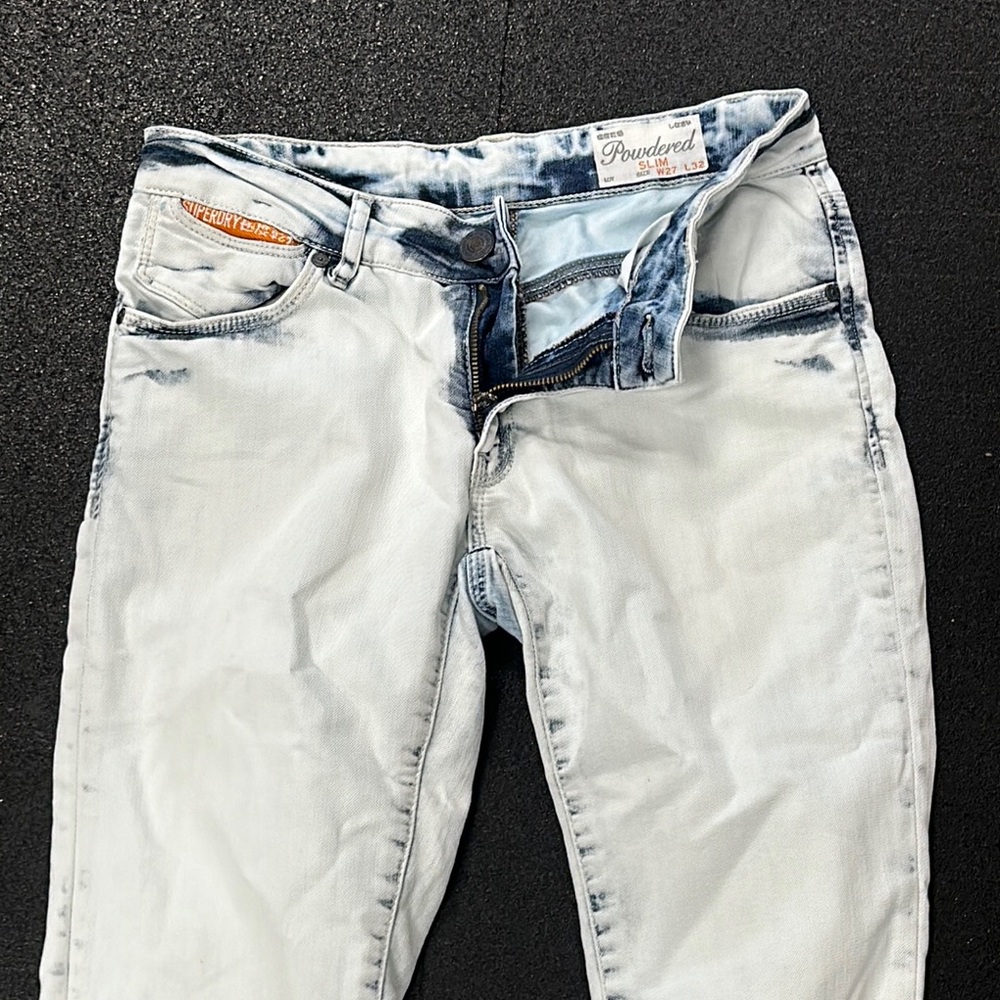 Superdry Light Blue Powder Washed Denim Jeans Size 27X32